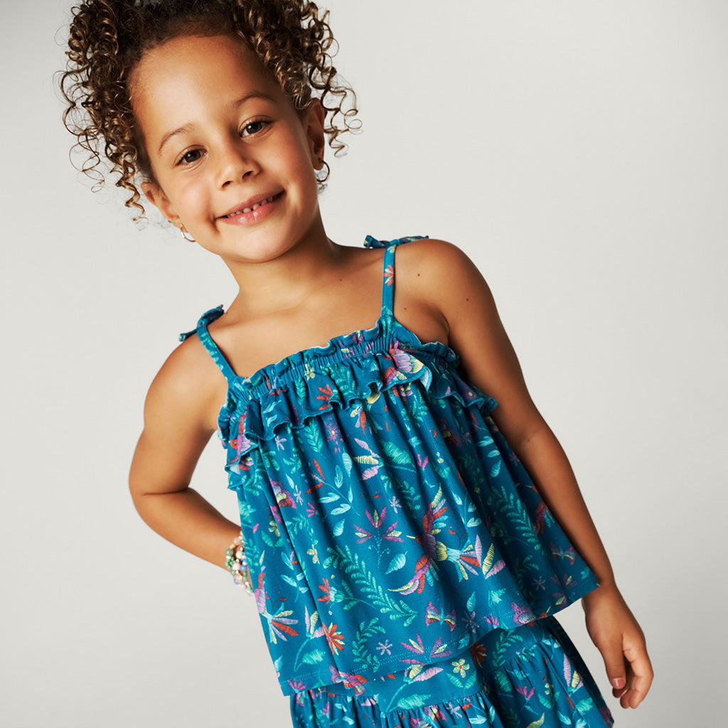 Svala Blue Ruffled Cami