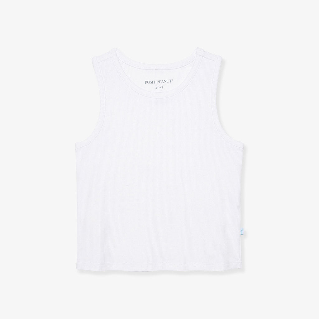 White Premium Knit Racerback Tank