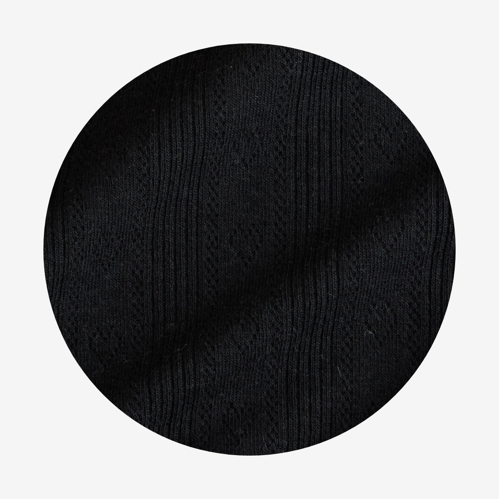 Women's Black Pointelle Romper